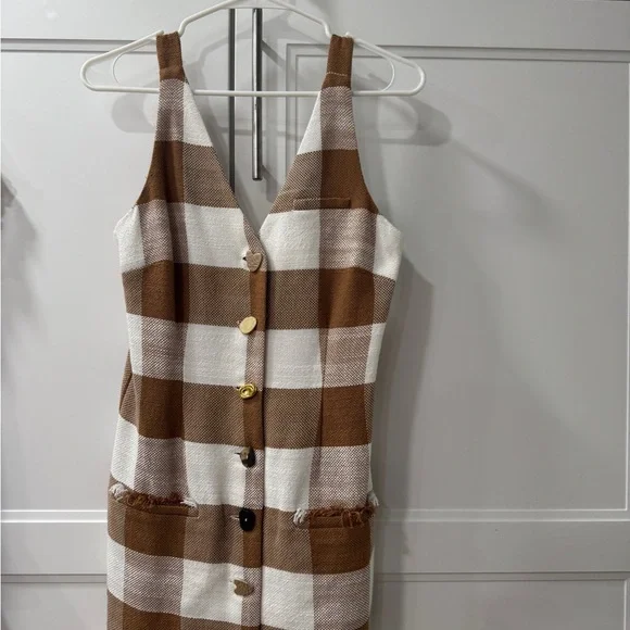 STAUD | Dresses | New With Tags Staud Brown And White Buttoned Sheath Mini Dress | Poshmark STAUD | Dresses | New With Tags Staud Brown And White Buttoned Sheath Mini Dress | Poshmark
